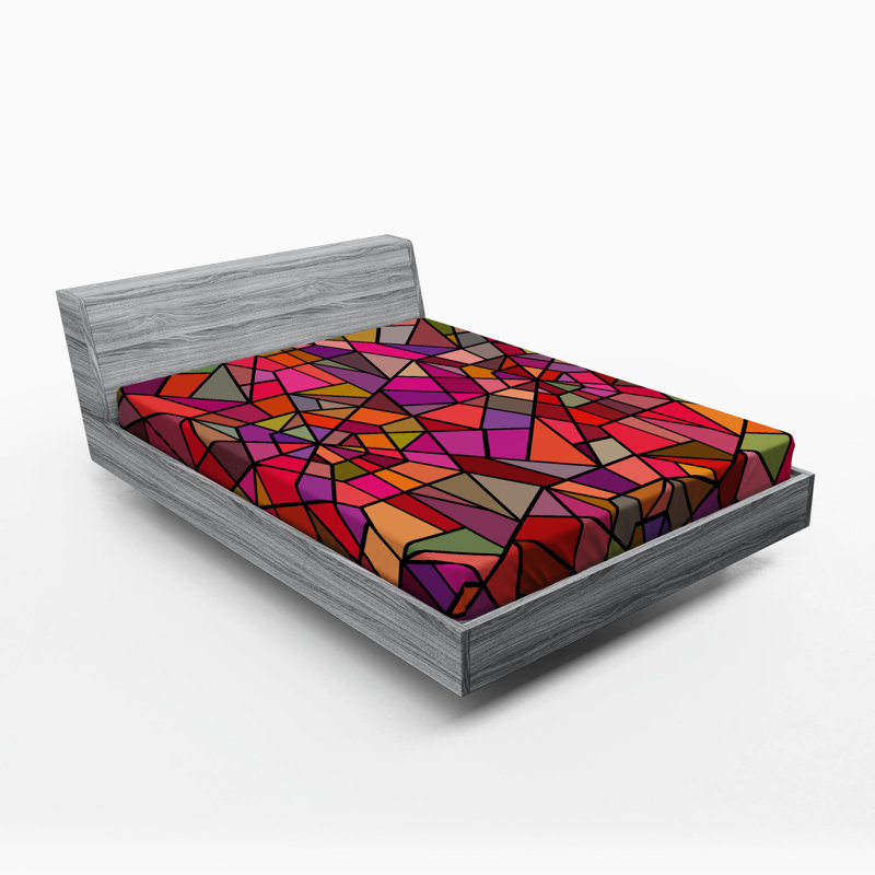 Microfiber Geometric Fitted Sheet, Full Fitted Sheet