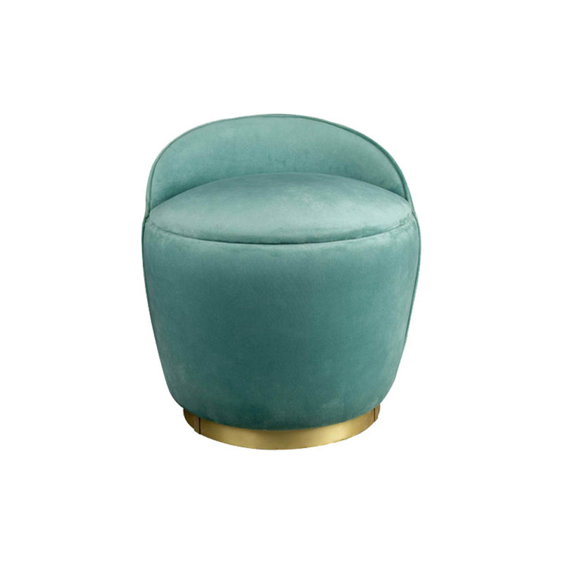 Analaya Velvet Round Solid Colour Pouffe Ottoman