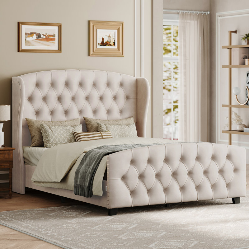 Rittman Upholstered Platform Bed Frame Size, Queen