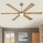 Light Wood 6 Blade Ceiling Fan With Light And Remote Control,quiet Operation For Living Room Or Bedroom-616123438
