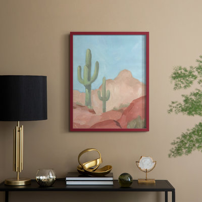 Sunny Saguaro II Framed Print - Solid Wood