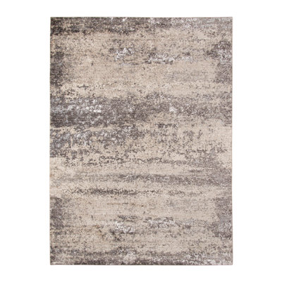 Tapis sable argenté à motif abstrait Bonvey