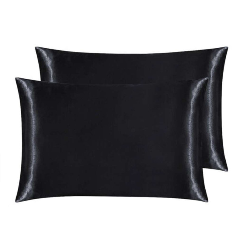 Satin Pillowcase, King Pillowcase, Black