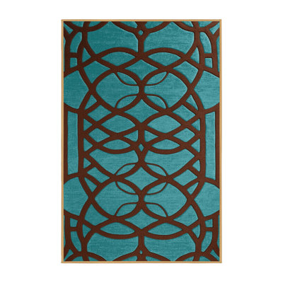 Machine Washable Trellis Brown Area Rug