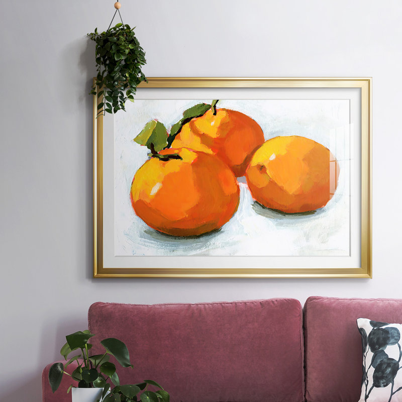 Citrus Grouping I, reproduction d'art encadrée, Or, H 19 po x l 27 po x P 1,5 po