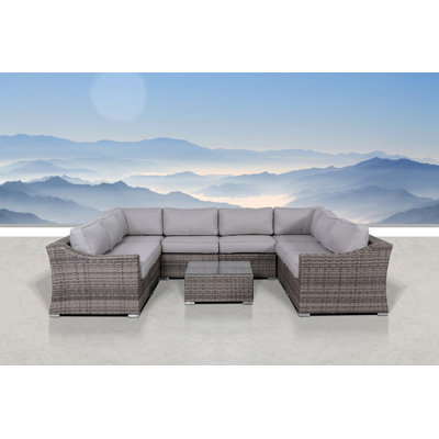 Biles Wicker Fully Assembled 6 - Person Seating Group with Cushions