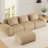 114" Flannel L-Shaped Modular Sectional With Ottoman-873230051