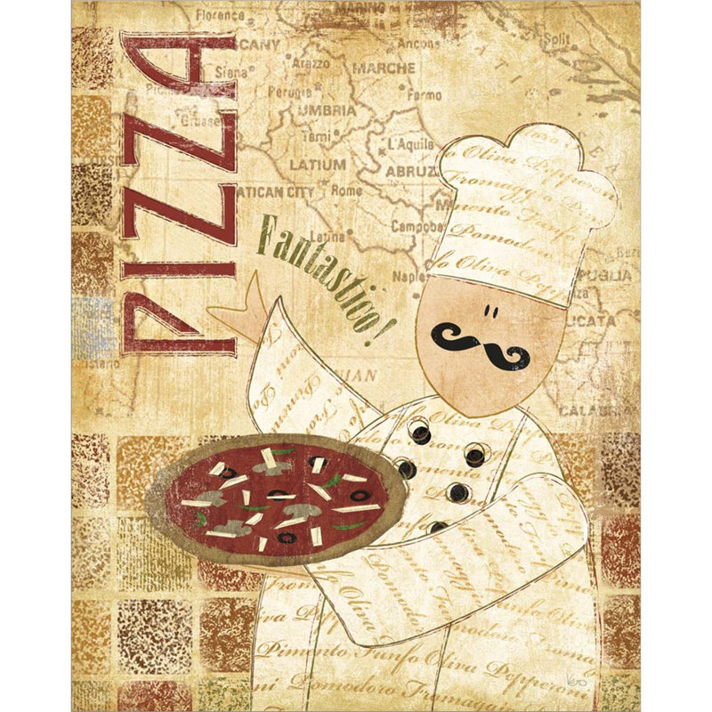 «Pizza & Pasta I» par Véronique, art mural sur toile