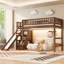 Lit mezzanine simple avec glissière d'escalier et lumières DEL Lumi Slide-130995039-130995040