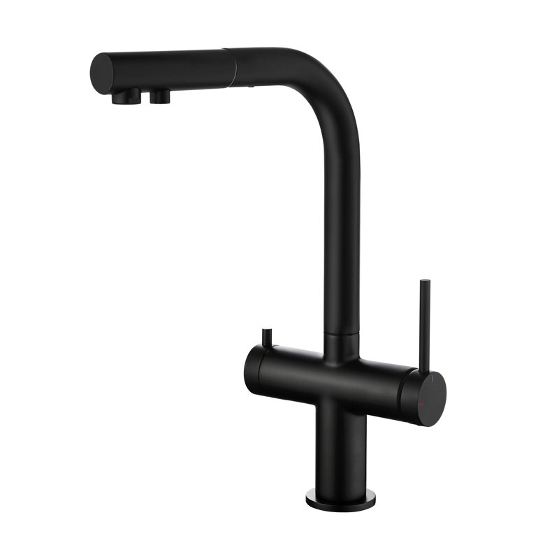 Robinet de cuisine à un trou KIBI, Noir mat