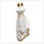 Figurine de grenouille blanche 11,4x8,3x24,8 "avec bras et yeux dorés