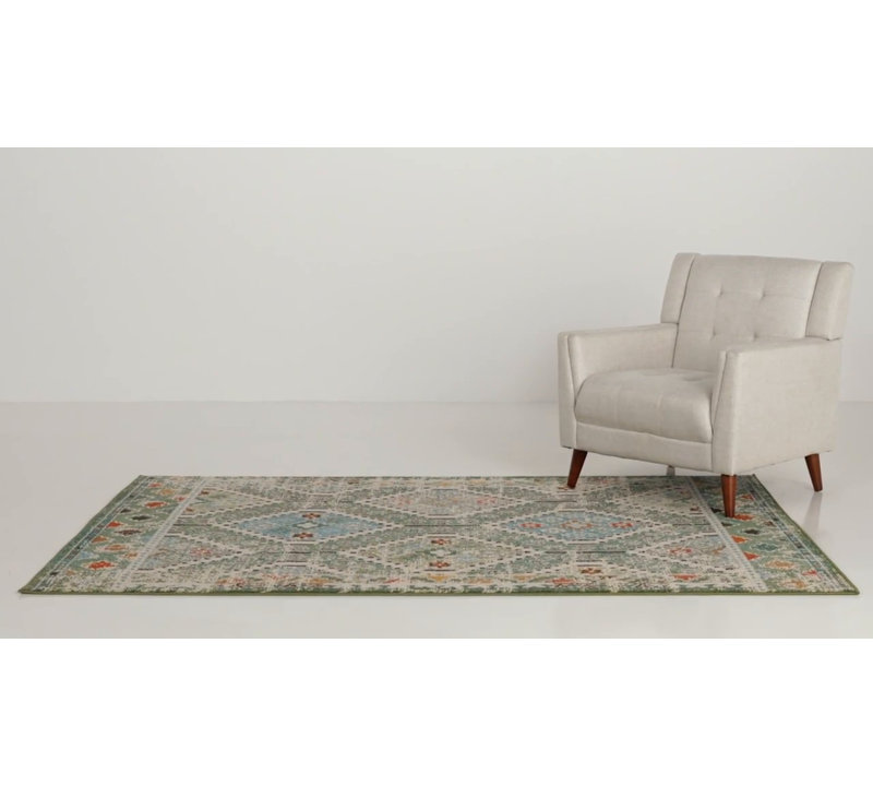 Madison Green and Beige Hand-knotted Round Area Rug