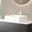 Lavabo vasque de salle de bain sans armoire, lavabo en céramique blanc de 20 po et fonctionnel, trou de robinet pré-percé de 1,38 po, tuyau de drain extensible avec couvercle de trou, ajout fonctionnel indispensable moderne