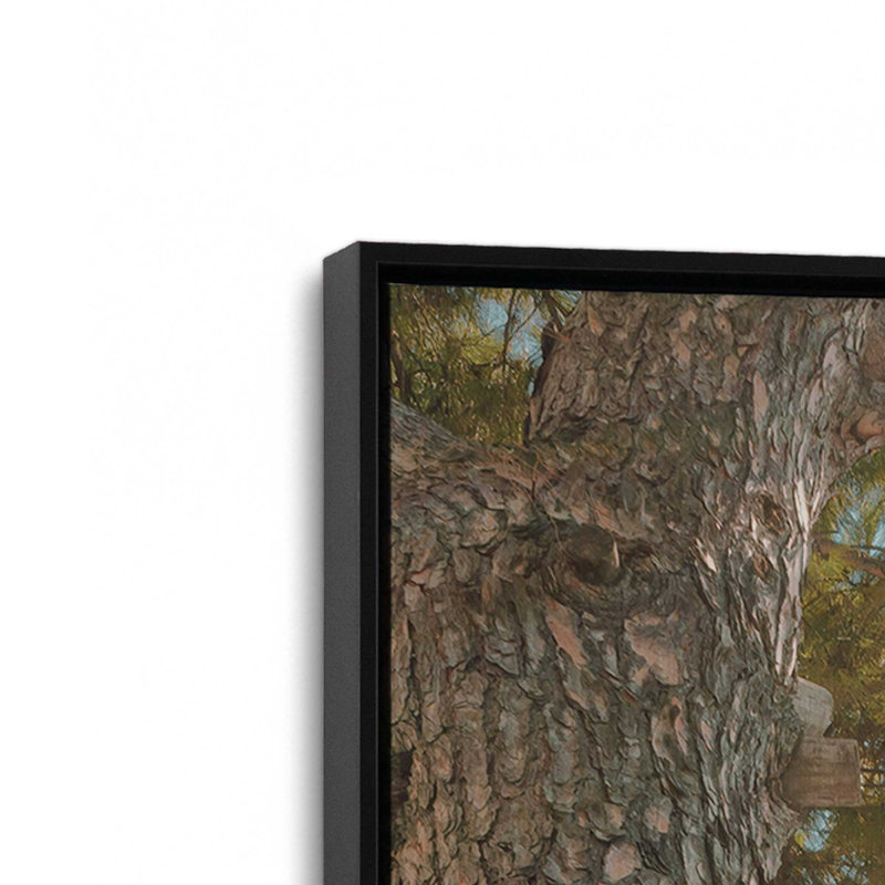 Impression sur toile Under the Pine, dans un cadre doré poli, 30 po x 20 po, Cadre flottant noir satiné
