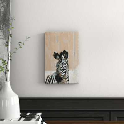 Bonjour Zebra Wrapped Canvas Painting