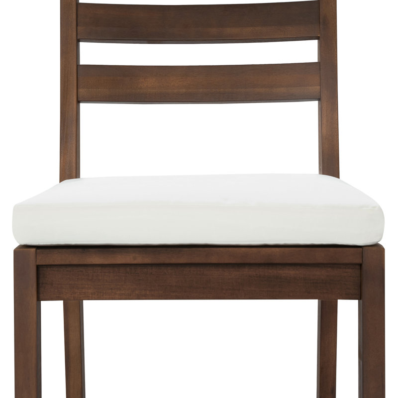 Ensemble de bar de patio rustique 5 pièces, ensemble de table de patio et chaises avec chaises ergonomiques, plateau de table à lattes en bois massif pour piscine, balcon, cour arrière, véranda (coussin moka)
