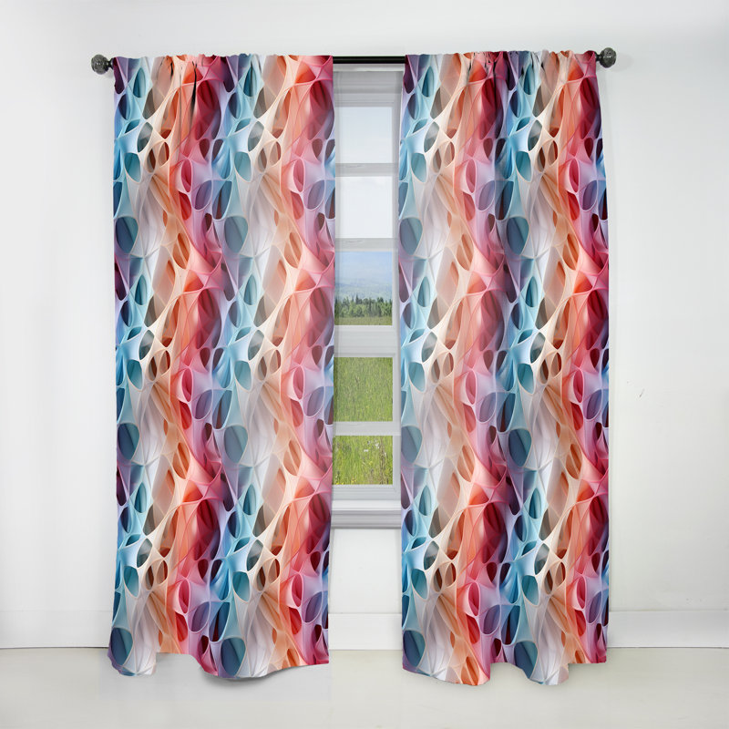 Rideau à motifs géométriques obscurcissant mosaïque multicolore Dreamnez - 1 panneaux, L 52 po x L 95 po