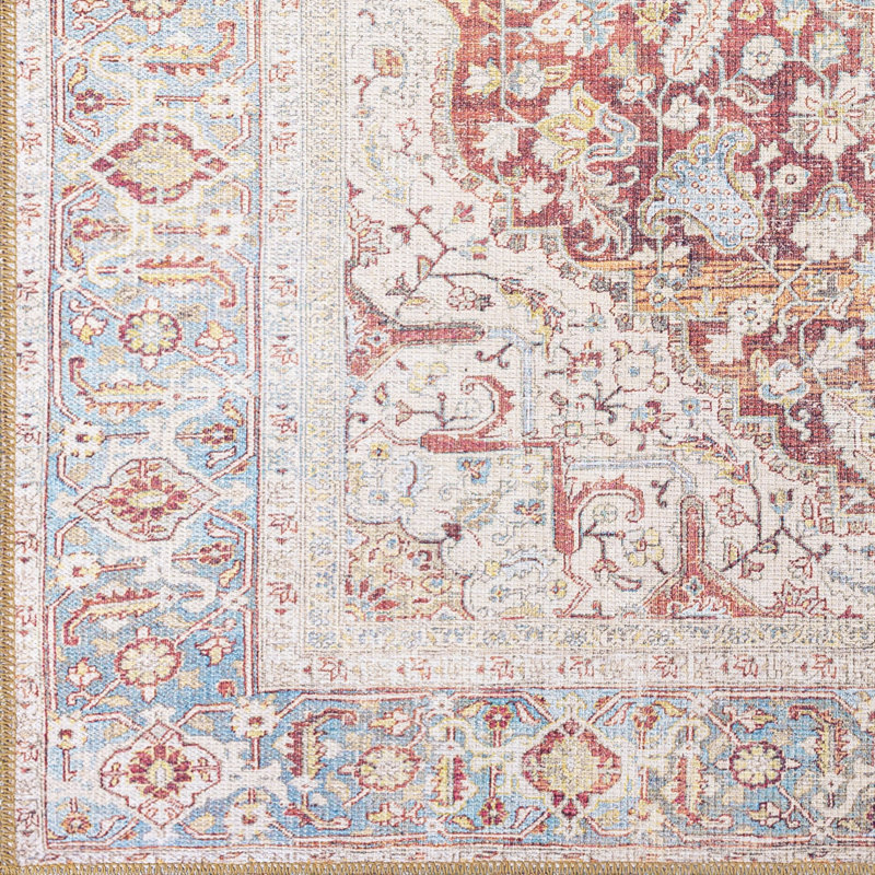 Chavarria Oriental Blue/Red/Beige Area Rug, Rectangle 8'10" x 12'