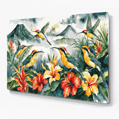 Hawaiian Hawaiian Honeycreepers Grey Metal Wall Art