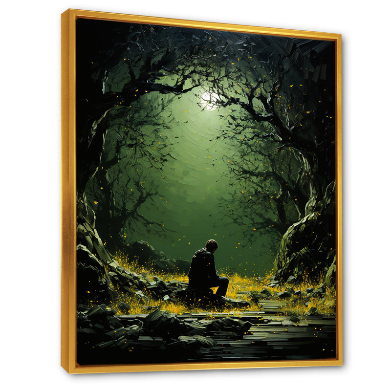 Christianisme jardin de Gethsemane - impressions d'art mural Christianisme, H 32 po x l 16 po x P 1 po, Cadre flottant doré