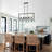 5 Light Kitchen Island Light, 40.9 Inch Wood Pendant Light with Clear Glass