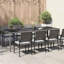 Table de jardin vidaXL en rotin de polyester gris 98,43 x 39,37 x 29,53-114604376