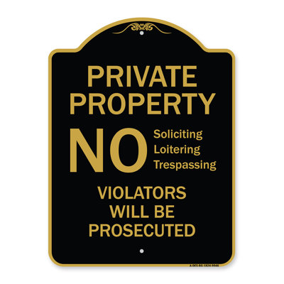 Enseigne Signmission Designer Series - Pas de démarcation intrusive. L'insigne architectural en aluminium de gros calibre 18 po x 24 po Violators Will Willsclassed Protège votre entreprise fabriqué aux États-Unis