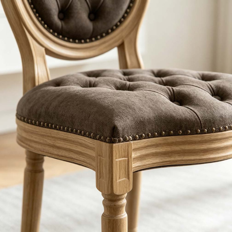 Chaise en bois massif, Brun