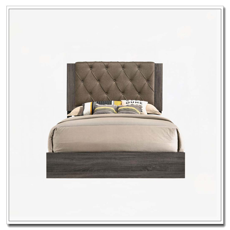 Rustic Gray Oak Finish Bed