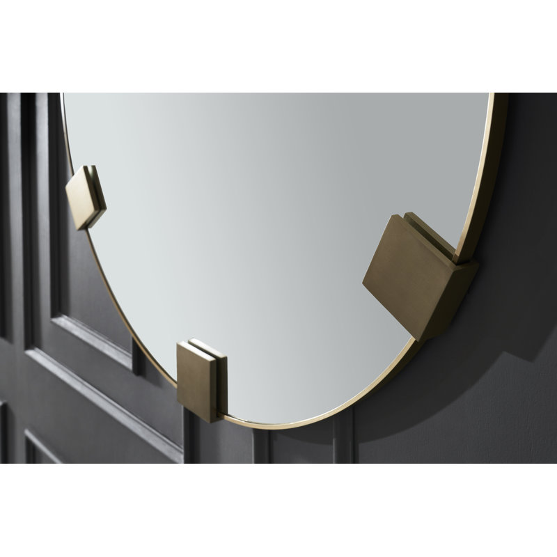 Nippon Flat Metal Beveled Wall Mirror, 36" x 36"