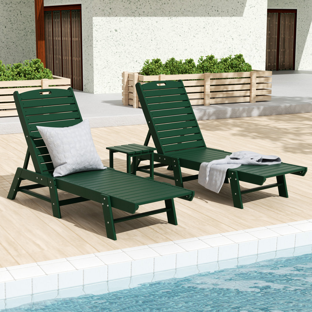Shavon 78.2" Long Reclining Single Chaise with Table Beachcrest Home™ 
