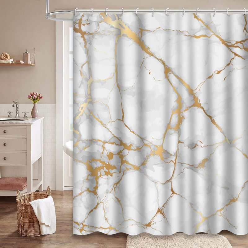 Rideau de douche Luxury Gold, L 72 po x l 84 po