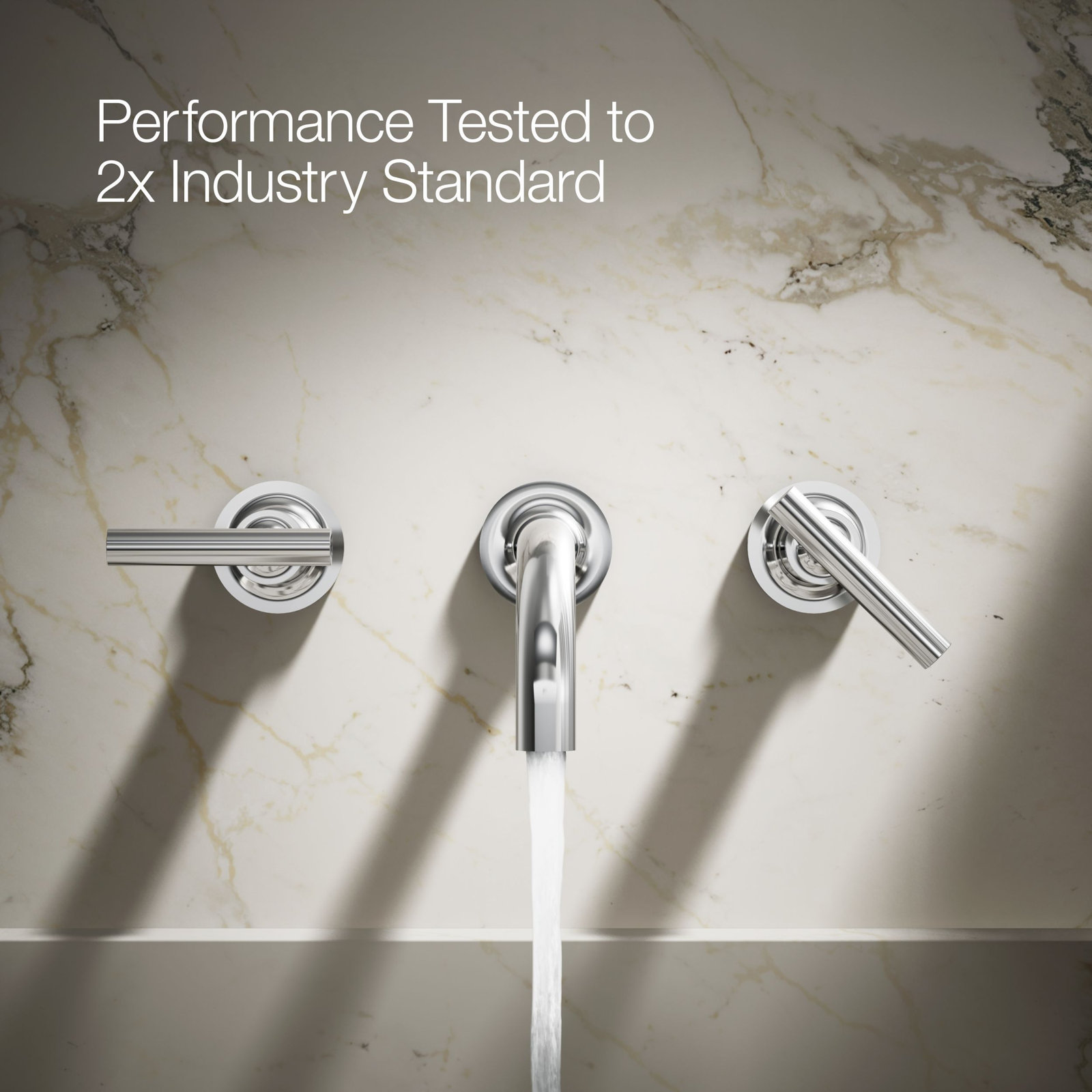 Purist Wall-Mounted Bathroom Sink Faucet, Polished Chrome, Lever Handle