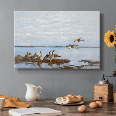 Greylag Geese (Grågäss)-Bruno Liljefors-Gallery Wrapped Canvas-1922