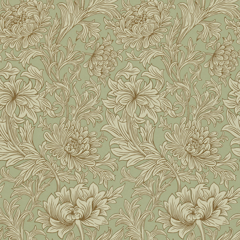 Chrysanthemum Toile 10.05m x 52cm Matte Wallpaper Roll, Blue