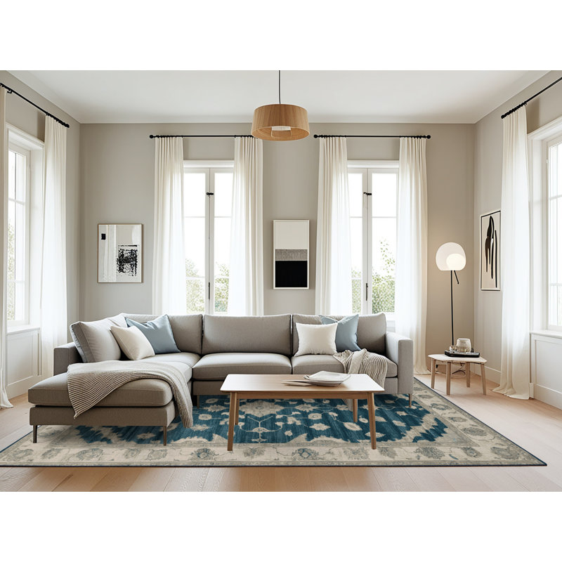Tapis gris lavable à la machine, Rectangle 6 pi x 9 pi