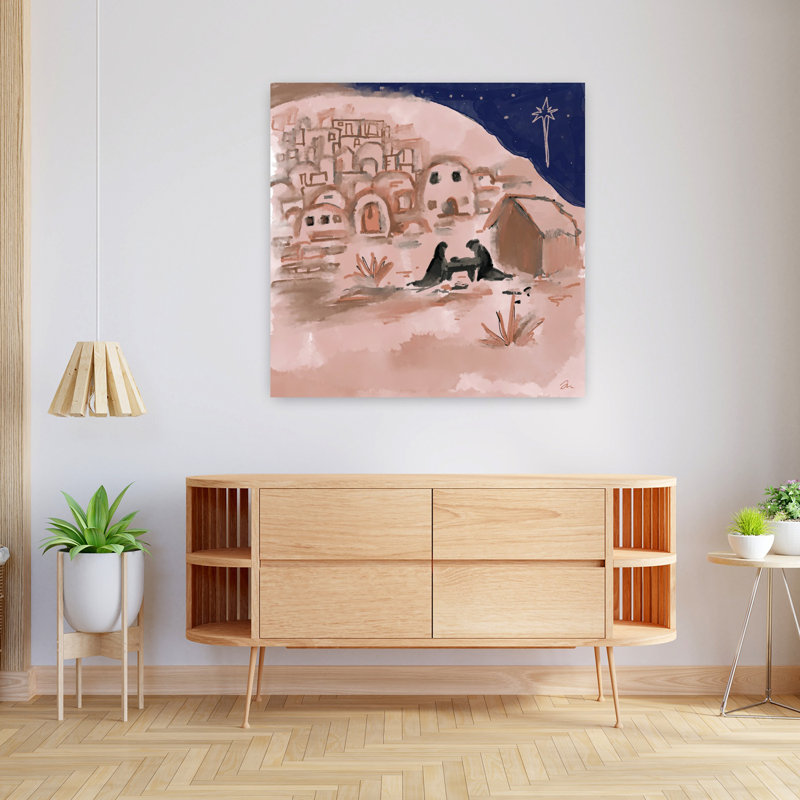 Art contemporain paisible, art abstrait d'hiver rustique, H 36 po x l 36 po