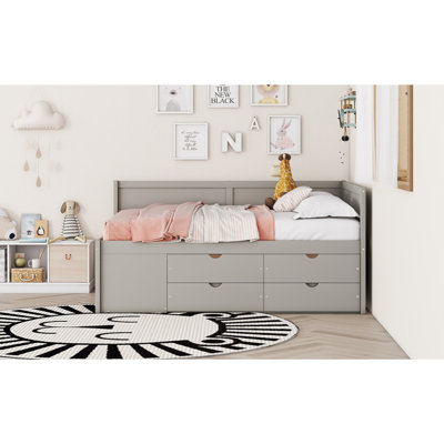 Full Size Daybed with Drawers and Shelves, Grey(OLD SKU:LP102023AAE)