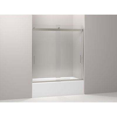 Levity 59.63" H Bypass Semi-Frameless Tub Door with CleanCoat® Technology