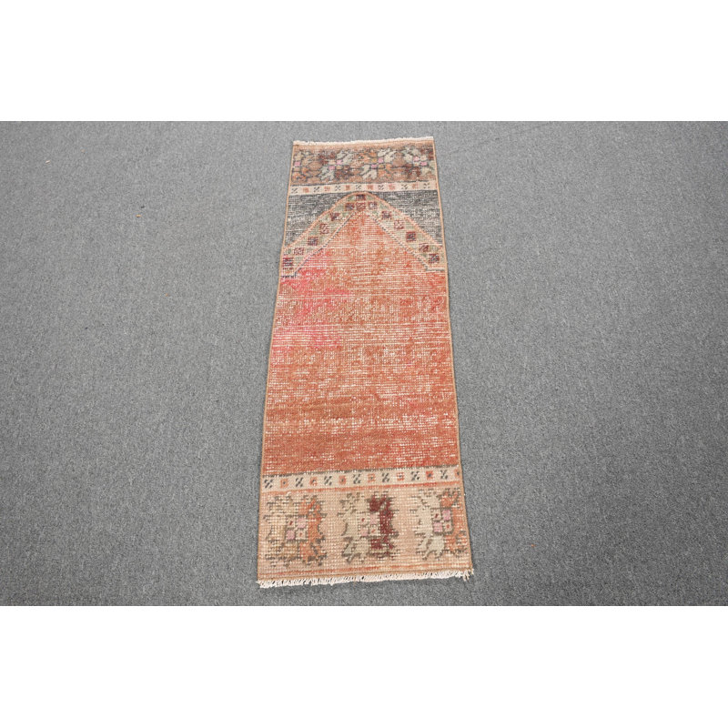 Tapis turc Oushak fait à la main avec motif floral pour vestibule et décor bohémien