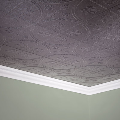 24.375'' L x 48.375'' W Textured Vinyl Glue Up Ceiling Tile