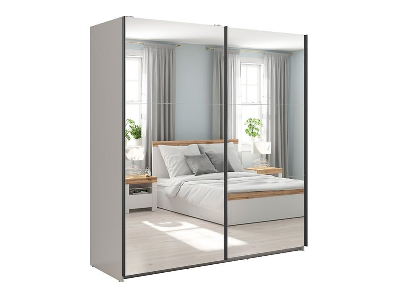 Manufactured Wood Wardrobe, 196cm H x 184cm W x 60cm D, Cashmere