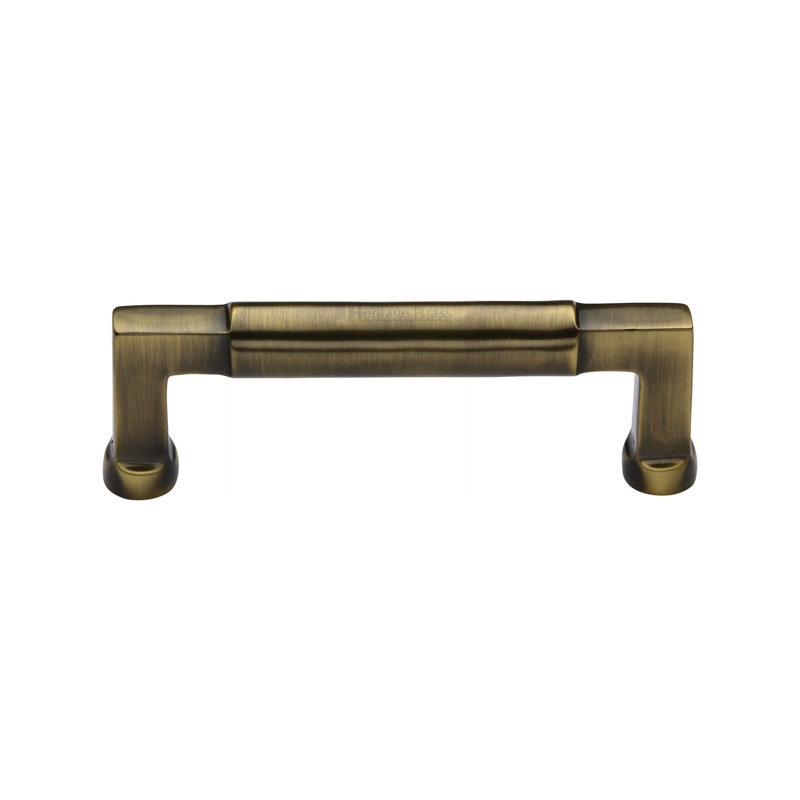 Heritage Brass Heritage Cabinet Pull Bauhaus Design, Antique Brass, 10.1cm H x 16cm W x 11.7cm D