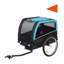 Remorque noire et bleue pour animal de compagnie avec plancher en PEHD amovible et structure en acier