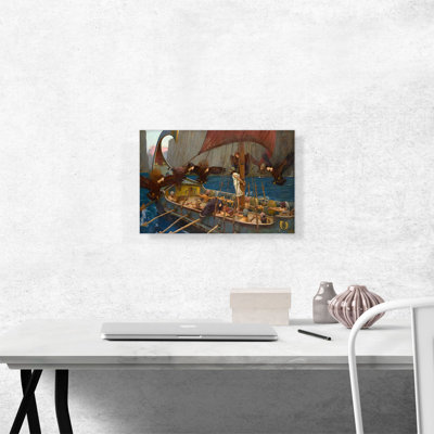 Ulysses And The Sirens 1891 by John William Waterhouse - Wrapped Canvas Painting