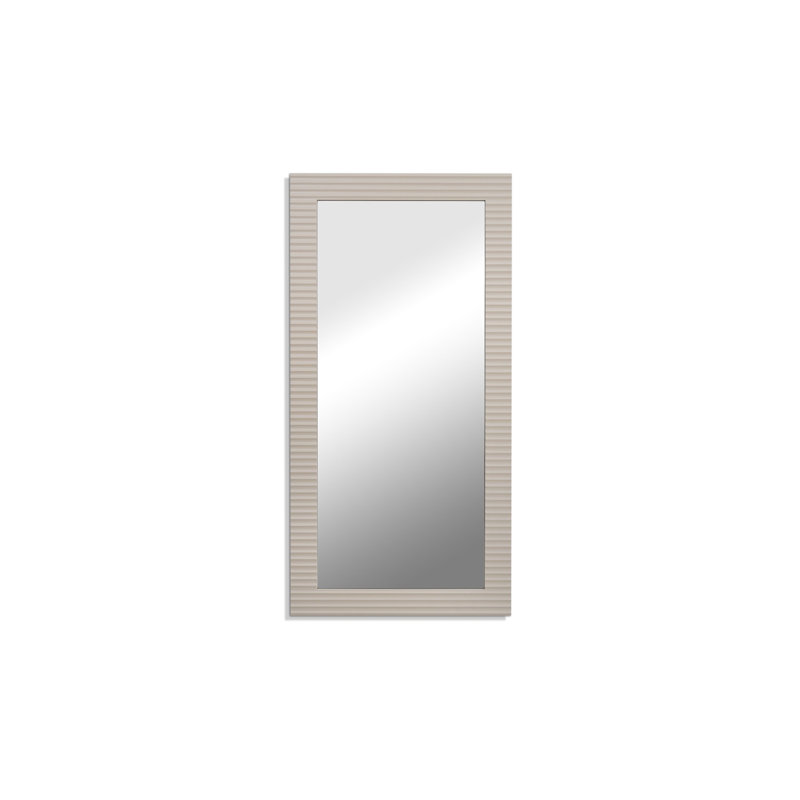 Jakaree Wood Rectangle Mirror, Beige