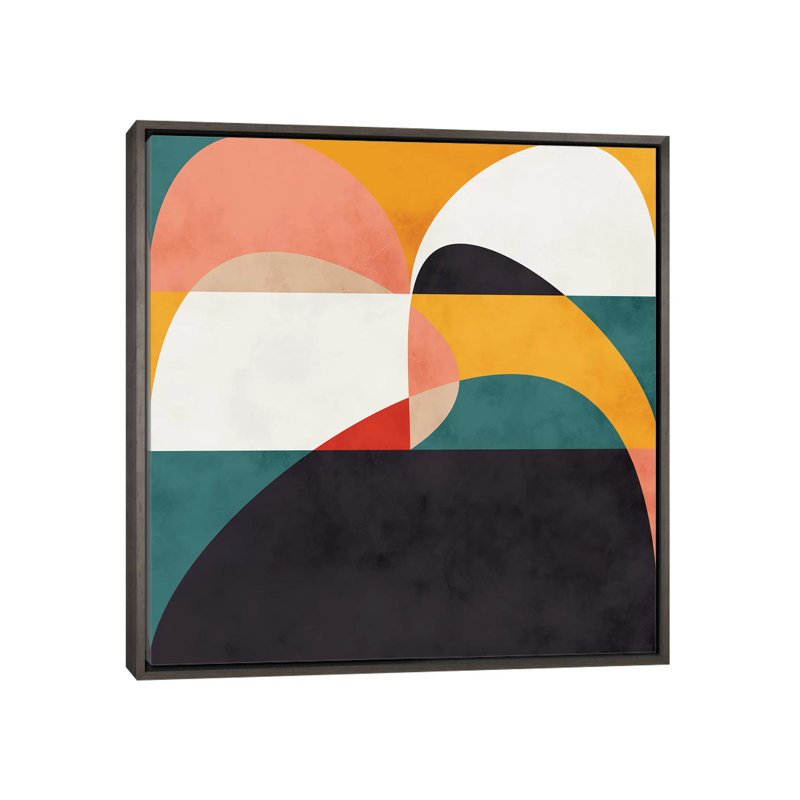 «Modern Shapes VI» par Ana Rut Bré - impression d'art graphique, Toile avec cadre gris, Aucun mat