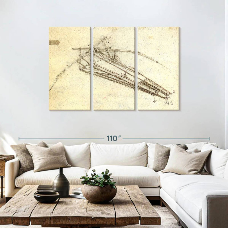 Laelle Design For A Flying Machine, 48" H x 74" W
