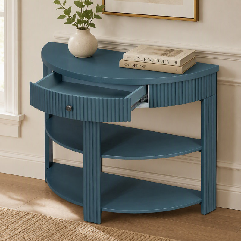 Console avec tiroir et tablettes, Navy, Navy, Navy