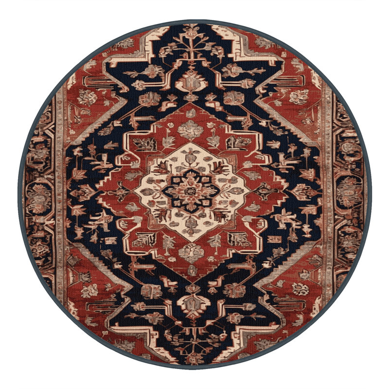 Tapis brun lavable à la machine, Rond 4 pi